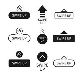 swipe up icon arrows with buttons slide in story vector image