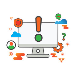 warning computer flat icon can use vector image