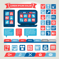 web and mobile flat design elements vector image
