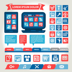 web and mobile flat design elements vector