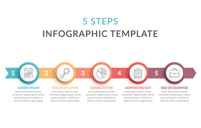 5 Steps Workflow Infographic Template vector image