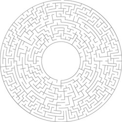 Circular maze labyrinth puzzle game riddle vector