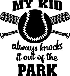 Baseball in outer space knock it out park Vector Image