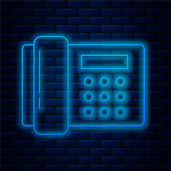 glowing neon line telephone icon isolated vector