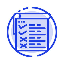 checklist testing report qa blue dotted line vector image