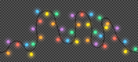 Christmas lights on transparent background vector