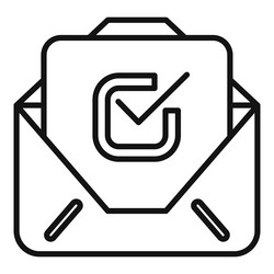 envelope containing document with check mark icon vector image
