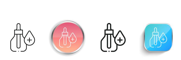 essential oil icon thin linear regular and button vector image