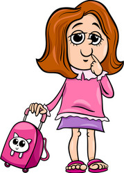 grade school girl cartoon Vector Image