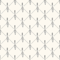 Seamless pattern with garden showel vector