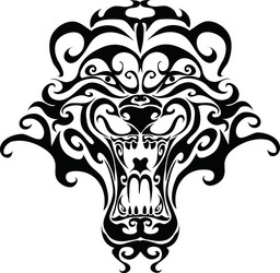 Tiger Head Silhouette Vector Image
