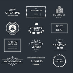Vintage Logo & Emblem Set Vector Image