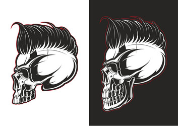 Barber Skull Profile Illustration Vector Image
