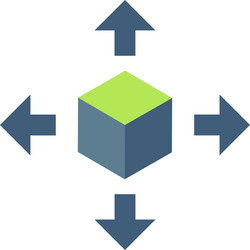 delivery logistic cube box package with four vector image