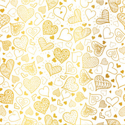Golden hearts seamless pattern 4 white Royalty Free Vector