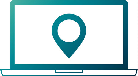 Laptop pin map navigation device screen technology vector