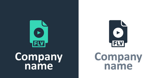 logotype flv file document video format vector image