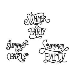 summer party script text design template vector image