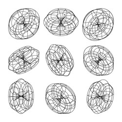 wireframe lined shapes perspective mesh 3d grid vector image