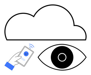 cloud security and data access with mobile vector image
