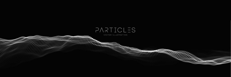 flowing particle waves music abstract tech vector image