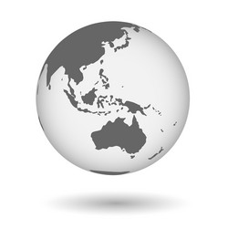 Globe shape in realistic style with shadow vector