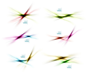 set of blurred color shadow lines design elements vector image