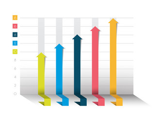 3d chart graph infographics business elements vector image