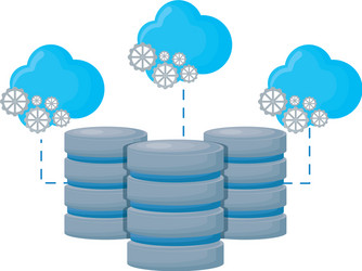 Cloud computing with data disks and gears vector