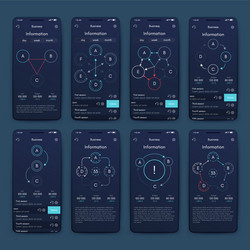 different ui ux gui screens and flat web icons vector image
