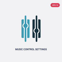two color music control settings button icon from vector image