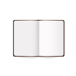 blank open notepad isolated on white background vector image