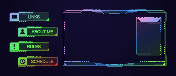 Digital technology frame for streamers ui ux vector