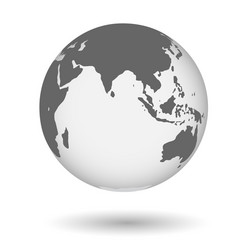 globe shape in realistic style with shadow vector image
