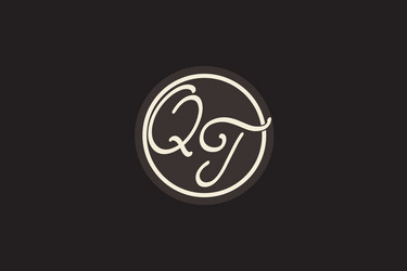 initial letter qt monogram logo with simple vector image