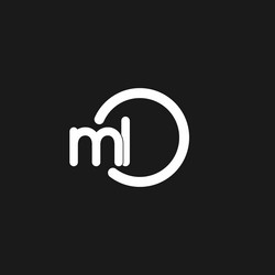 initials ml logo monogram with simple circles vector image