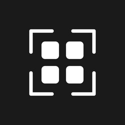 Scanning qr code dark mode glyph ui icon vector