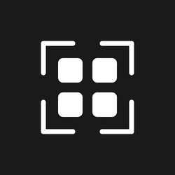 scanning qr code dark mode glyph ui icon vector