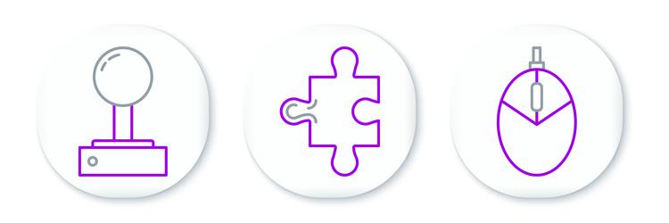 set line computer mouse gaming joystick vector image