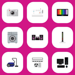 set of 9 editable tech icons includes symbols vector image