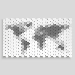 world map geometric background abstract hexagonal vector image