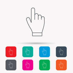 click hand icon press or push pointer sign vector image