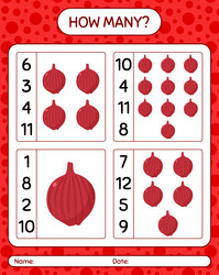 how many counting game with onion worksheet vector image