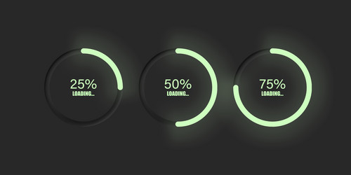 loading bar circular neumorphic indicator light vector