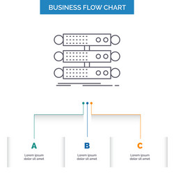 Server structure rack database data business flow vector