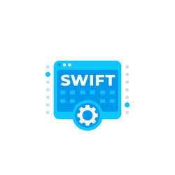 Swift programming icon on white vector