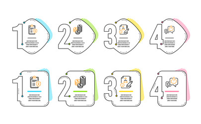 algorithm coins and privacy policy icons set vector image
