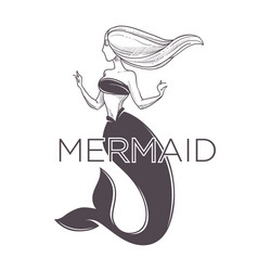 Elegant Mermaid Sketch Art Vector Image