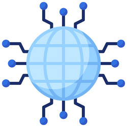 global networking icon blockchain related vector image