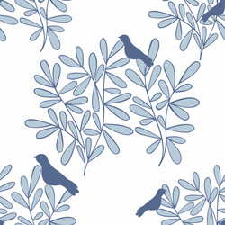 Seamless background with branches and birds vector